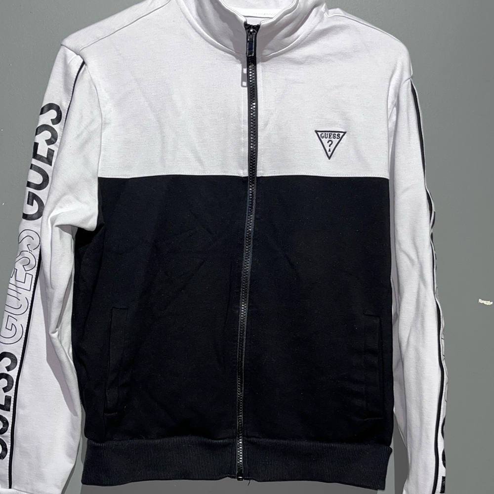 Guess Black and White Men's Bomber Jacket